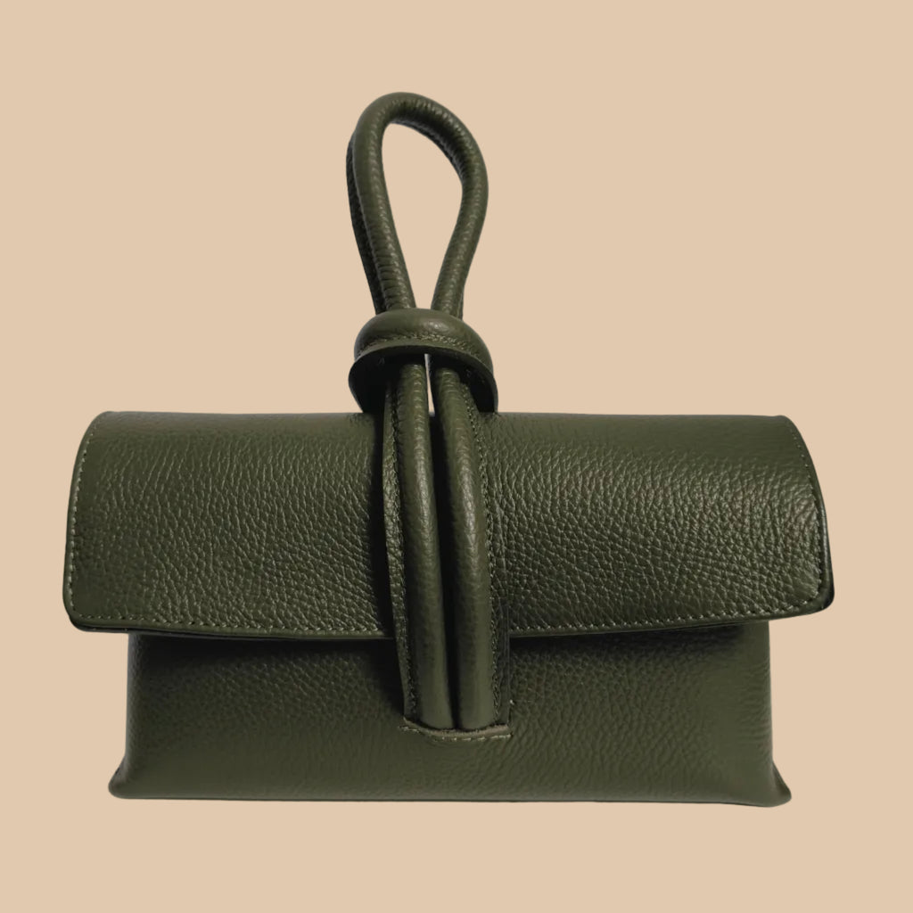 BOLSO ``ALLEGRA`` DE PIEL ITALIANA CON ASA DE NUDO Y BANDOLERA