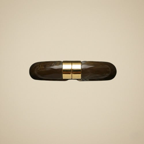 BRAZALETE DAFNE RÍGIDO EFECTO MARMOL MARRÓN Y DORADO