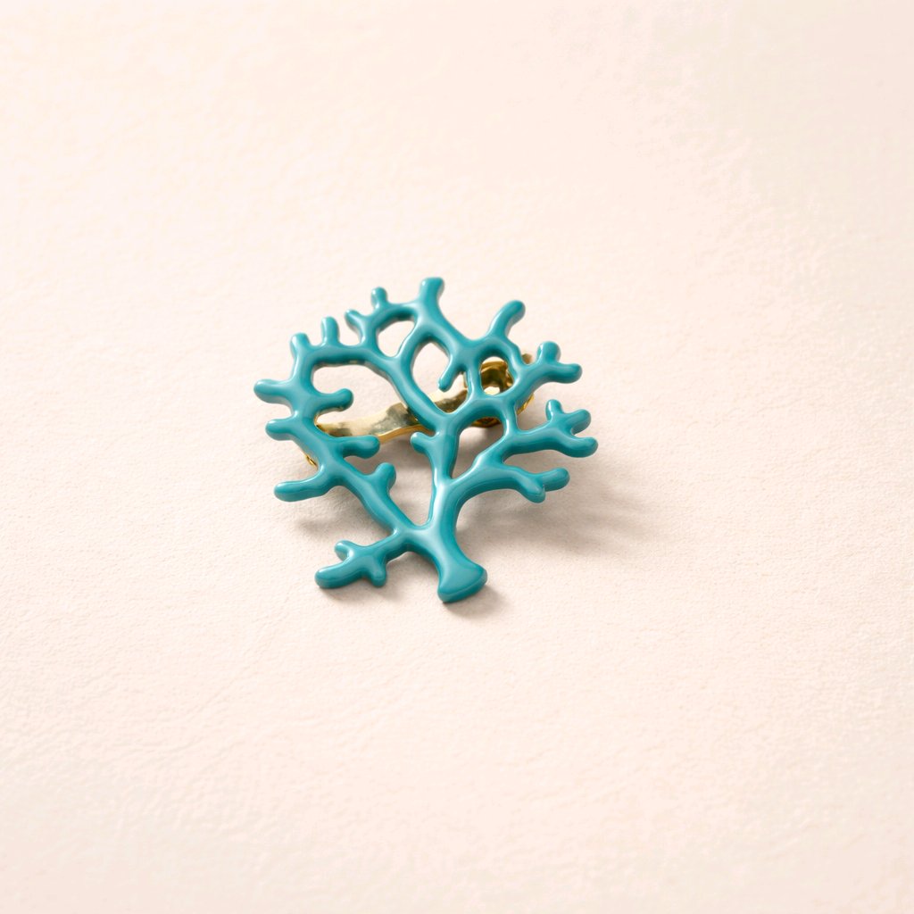 Broche de coral en acrílico azul turquesa brillante, material ligero y sin níquel, accesorio de diseño para solapa Muzetto