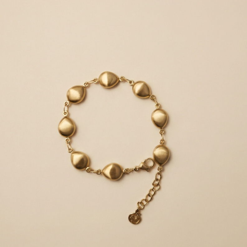 PULSERA SELENE CADENA DE GOTAS DORADAS (ACERO INOXIDABLE)